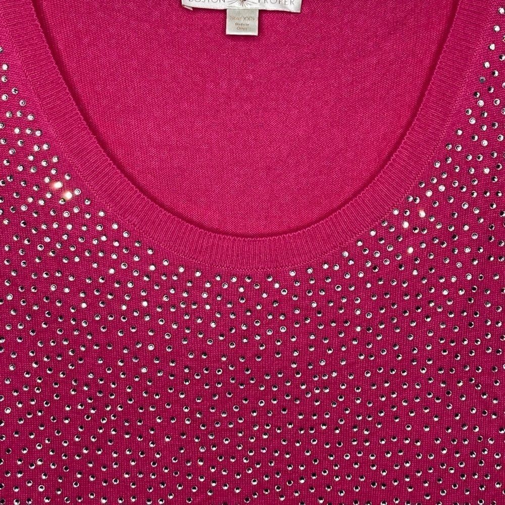 Boston Proper Rhinestone Sweater Pink - Picture 7 of 8